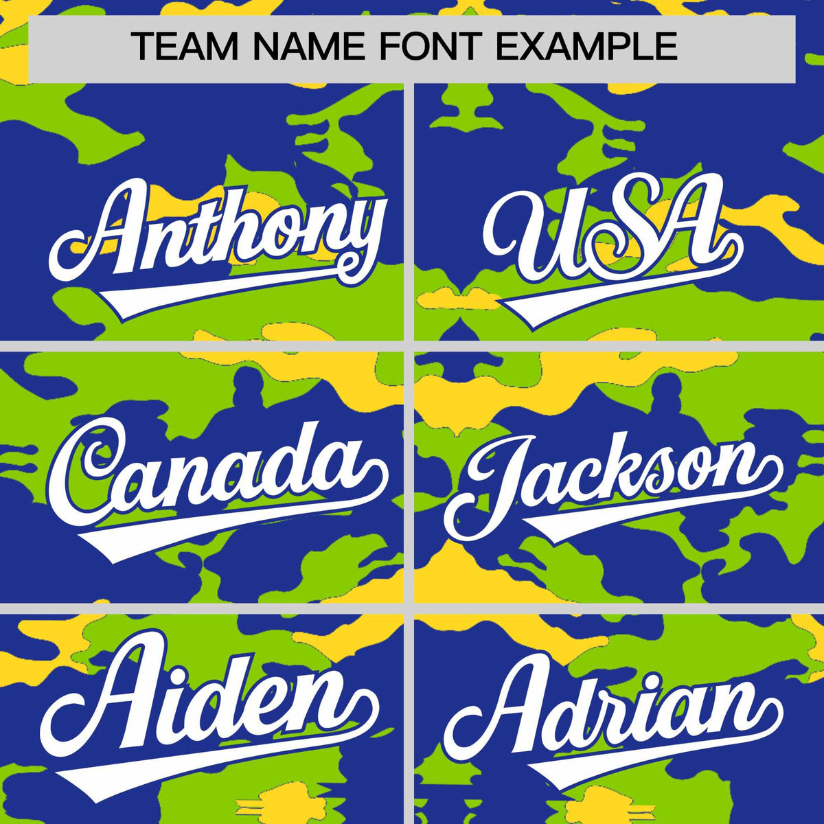 Custom Royal Neon Green and Gold Camo Fashion Authentic Sleeveless Baseball Jersey