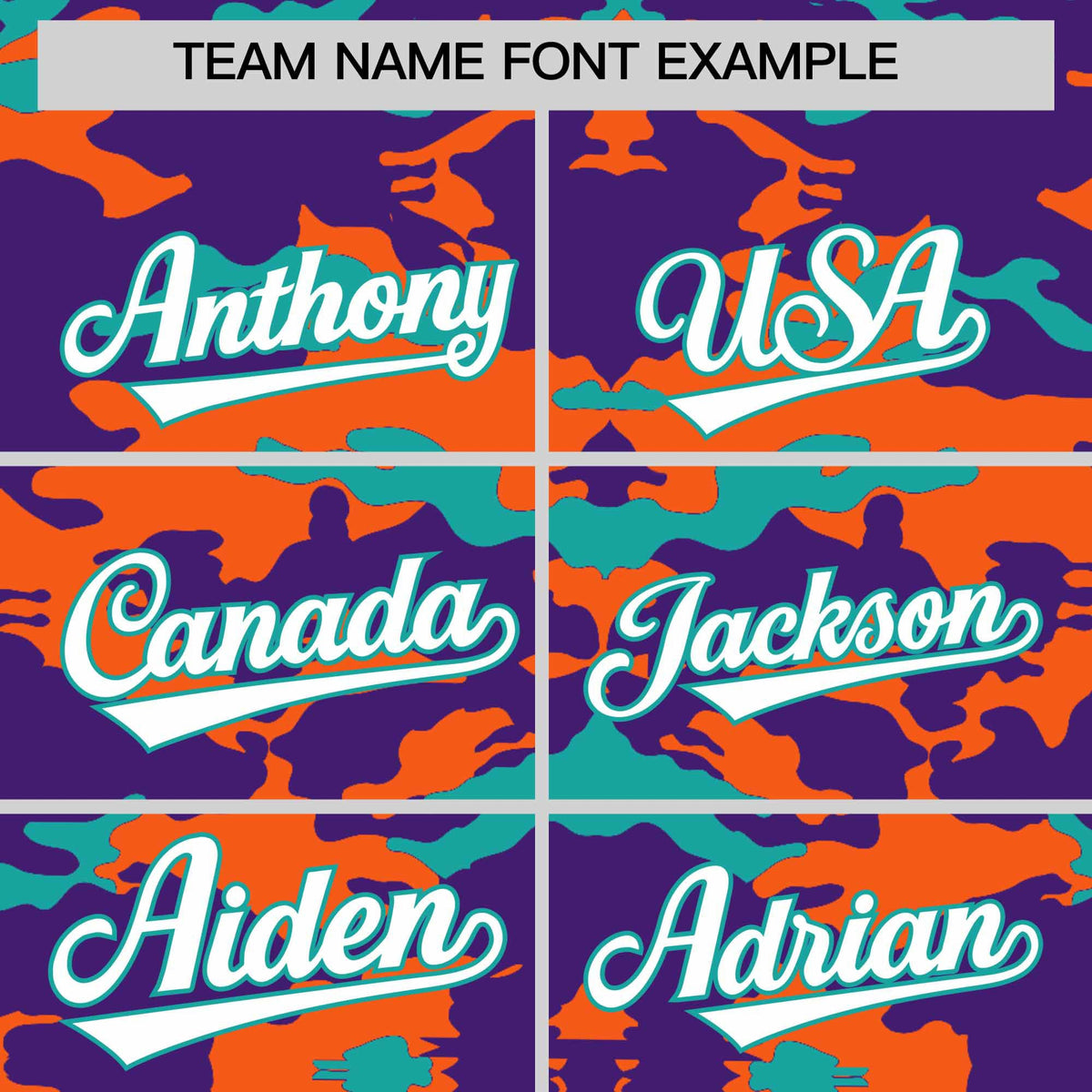 Custom Purple Orange and Aqua Camo Fashion Authentic Sleeveless Baseball Jersey