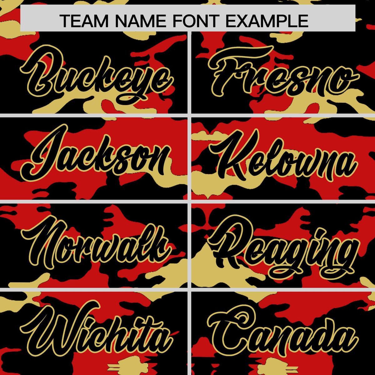 Custom Black Red and Old Gold Camo Fashion Authentic Sleeveless Baseball Jersey