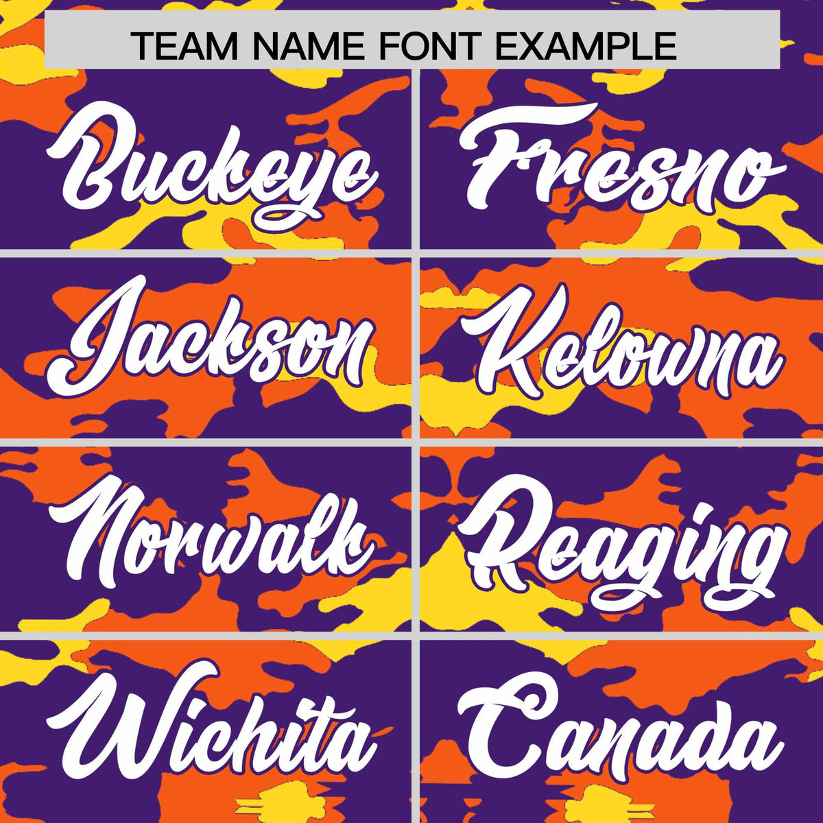 Custom Purple Orange and Gold Camo Fashion Authentic Sleeveless Baseball Jersey