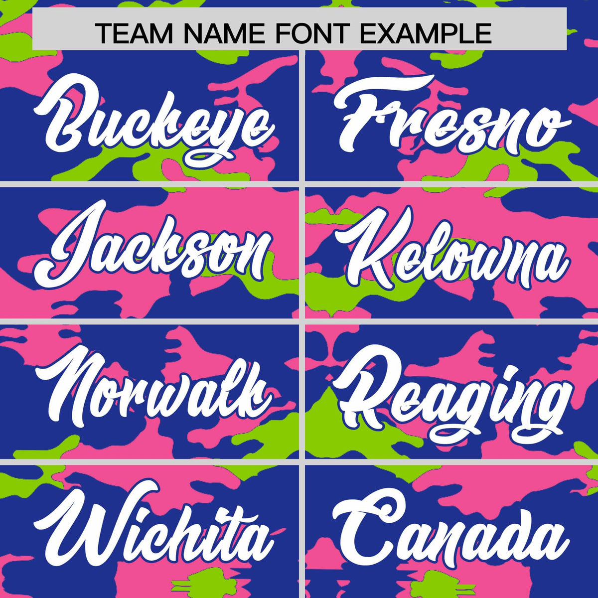 Custom Royal Pink and Neon Green Camo Fashion Authentic Sleeveless Baseball Jersey