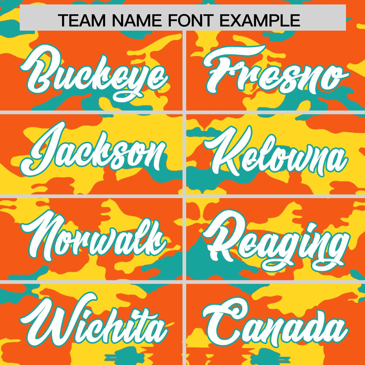 Custom Orange Gold and Aqua Camo Fashion Authentic Sleeveless Baseball Jersey