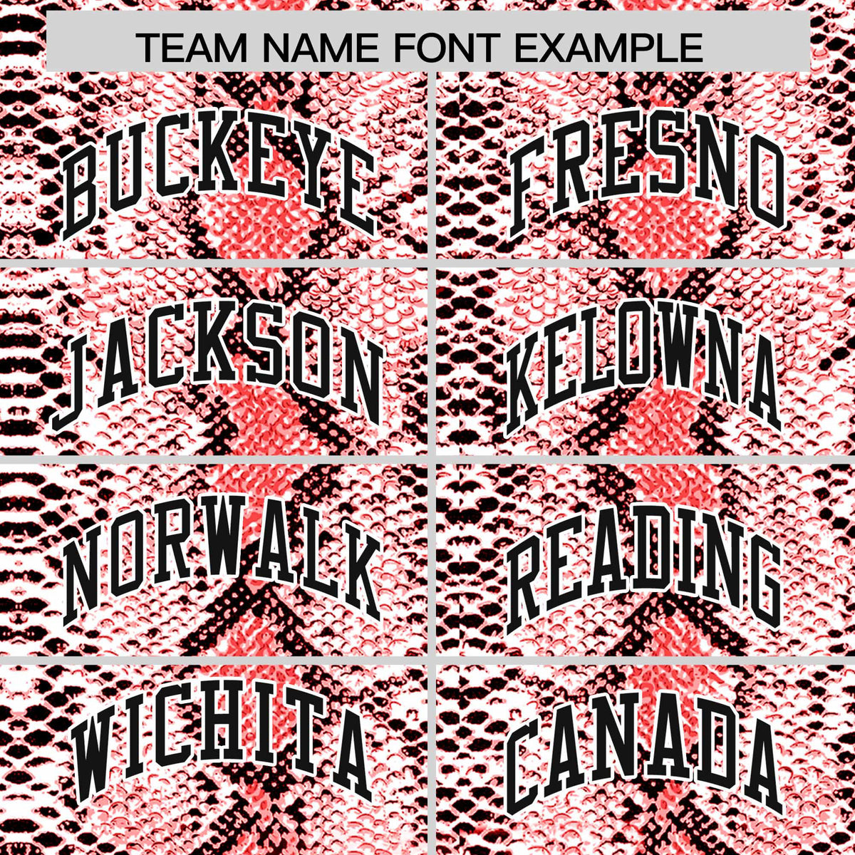 Custom Red Snakeskin Pattern Authentic Sleeveless Baseball Jersey