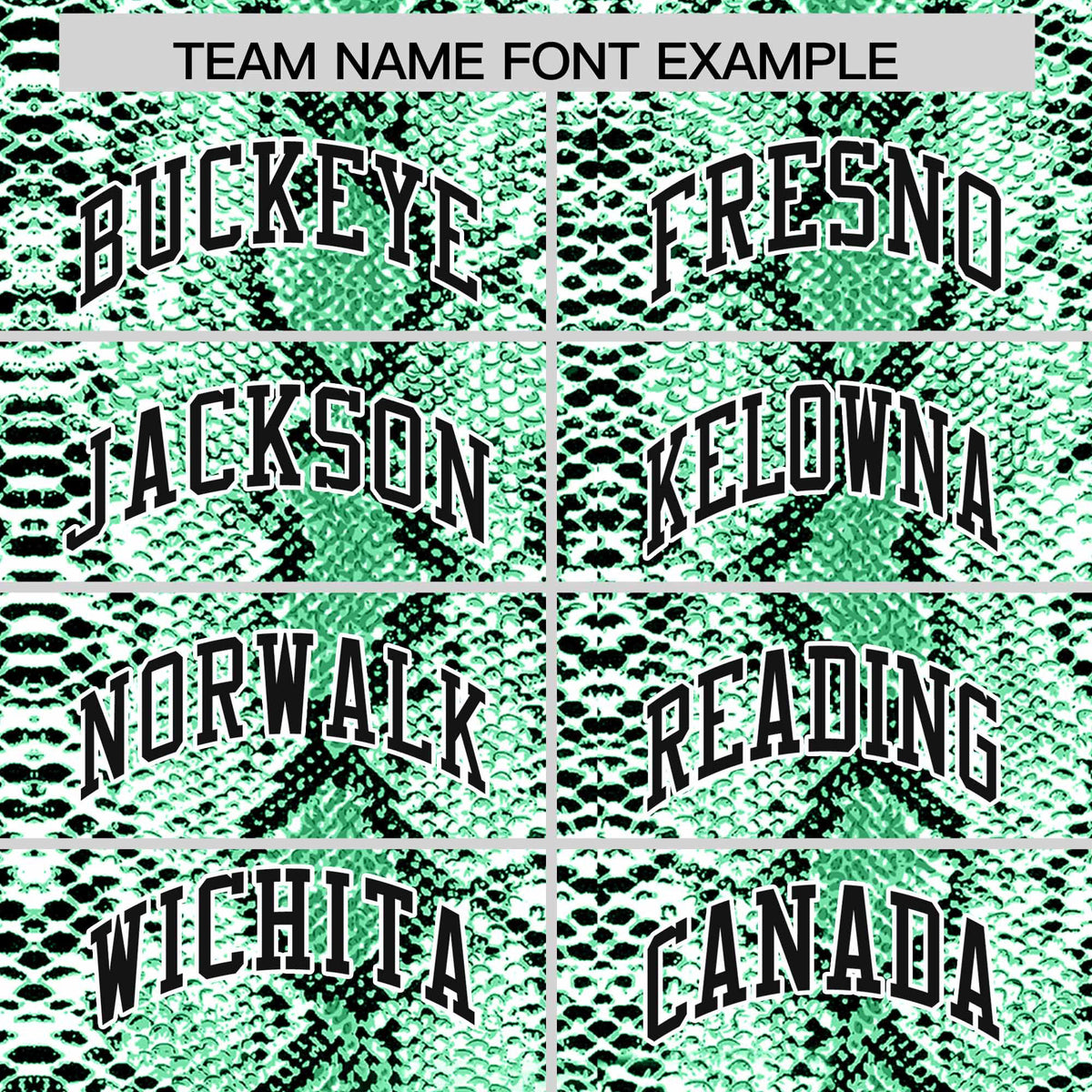 Custom Kelly Green Snakeskin Pattern Authentic Sleeveless Baseball Jersey