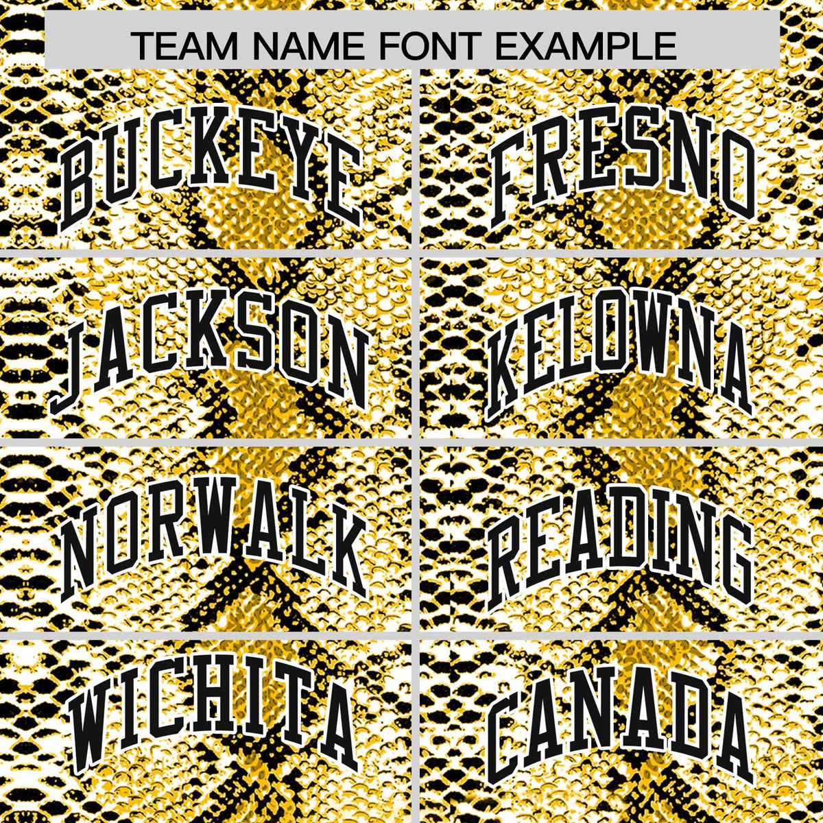 Custom Gold Snakeskin Pattern Authentic Sleeveless Baseball Jersey