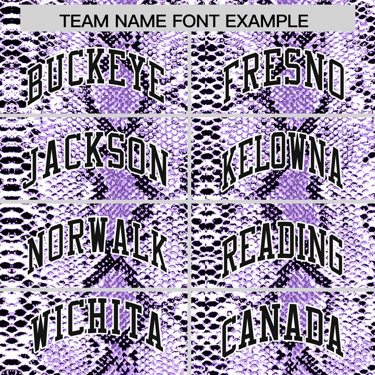 Custom Purple Snakeskin Pattern Authentic Sleeveless Baseball Jersey