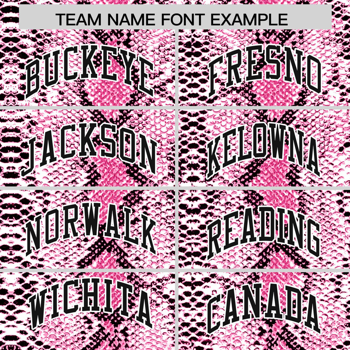 Custom Pink Snakeskin Pattern Authentic Sleeveless Baseball Jersey