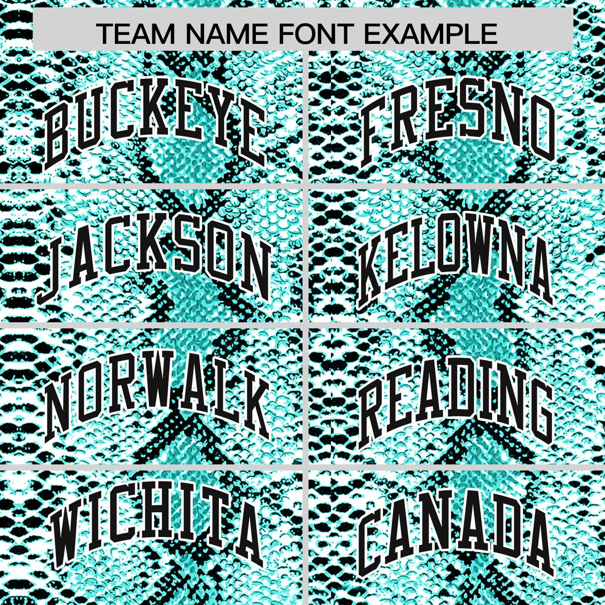 Custom Aqua Snakeskin Pattern Authentic Sleeveless Baseball Jersey