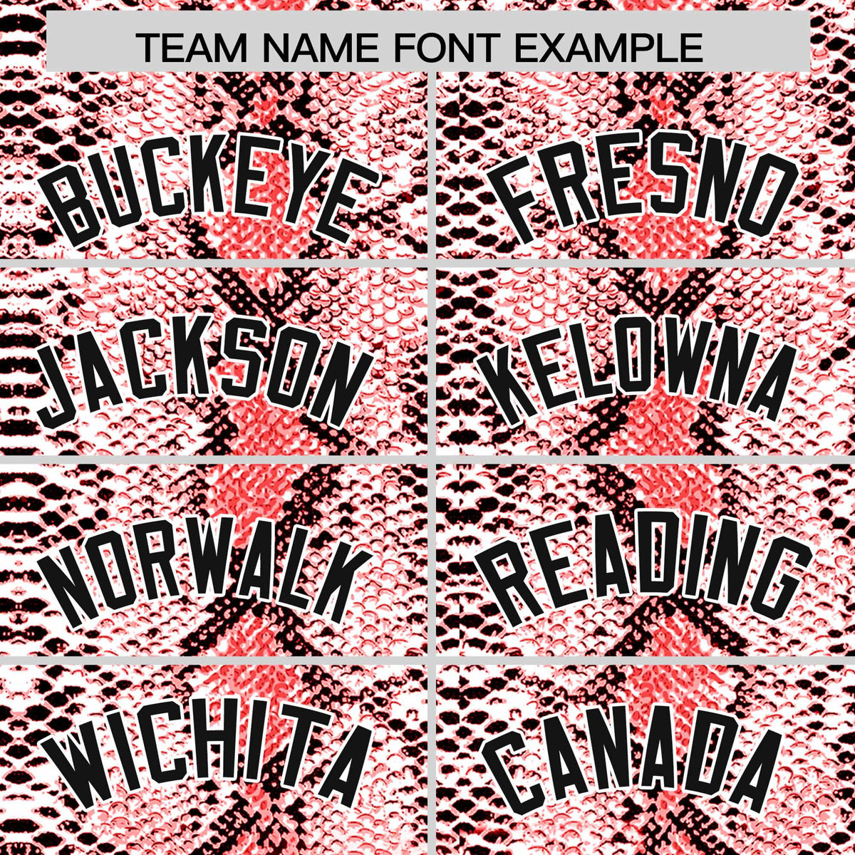 Custom Red Snakeskin Pattern Authentic Sleeveless Baseball Jersey