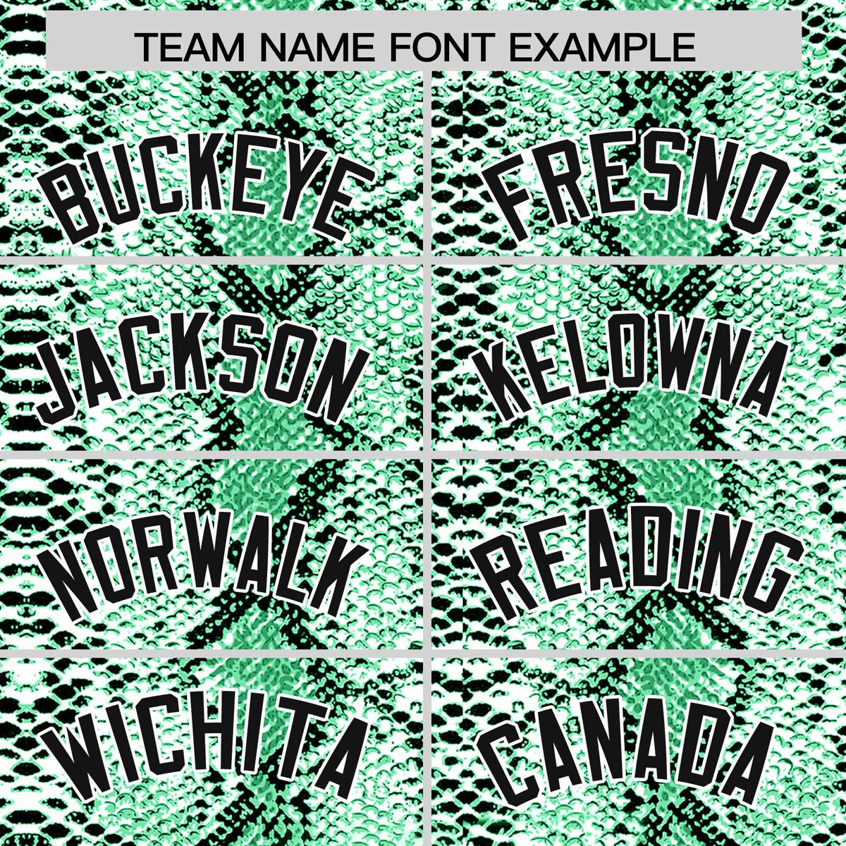 Custom Kelly Green Snakeskin Pattern Authentic Sleeveless Baseball Jersey