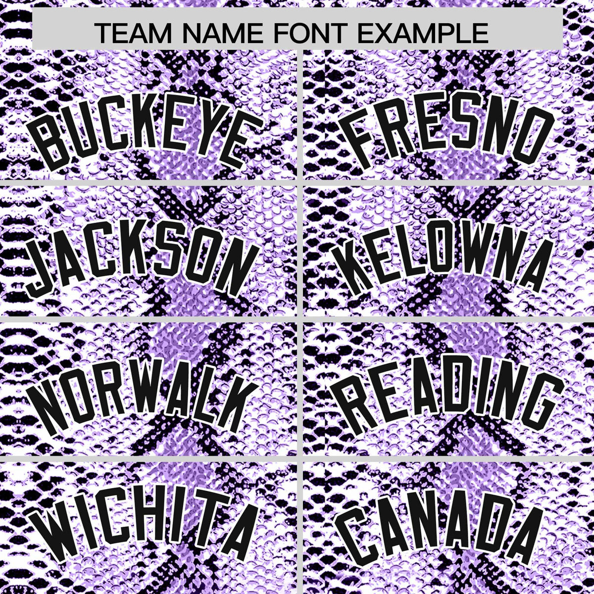 Custom Purple Snakeskin Pattern Authentic Sleeveless Baseball Jersey