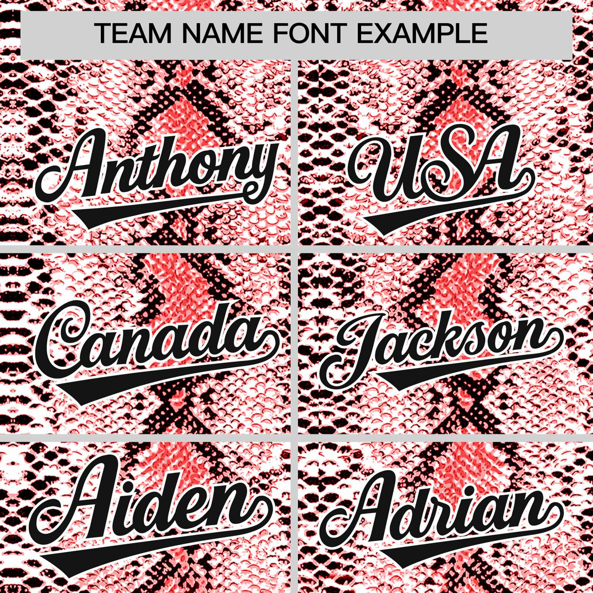 Custom Red Snakeskin Pattern Authentic Sleeveless Baseball Jersey