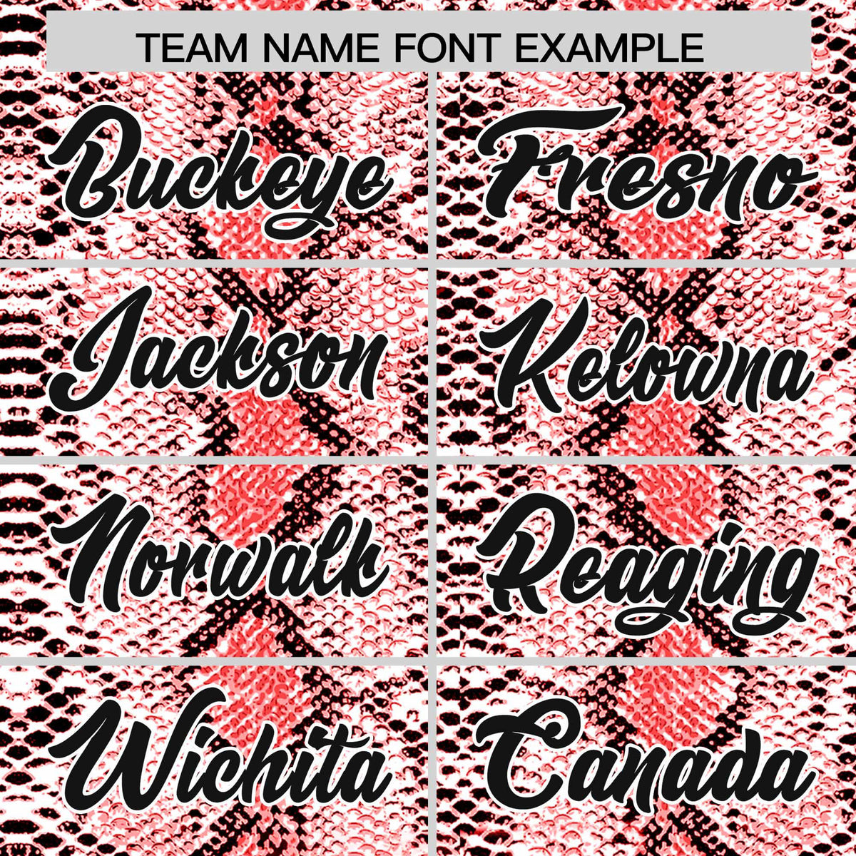 Custom Red Snakeskin Pattern Authentic Sleeveless Baseball Jersey