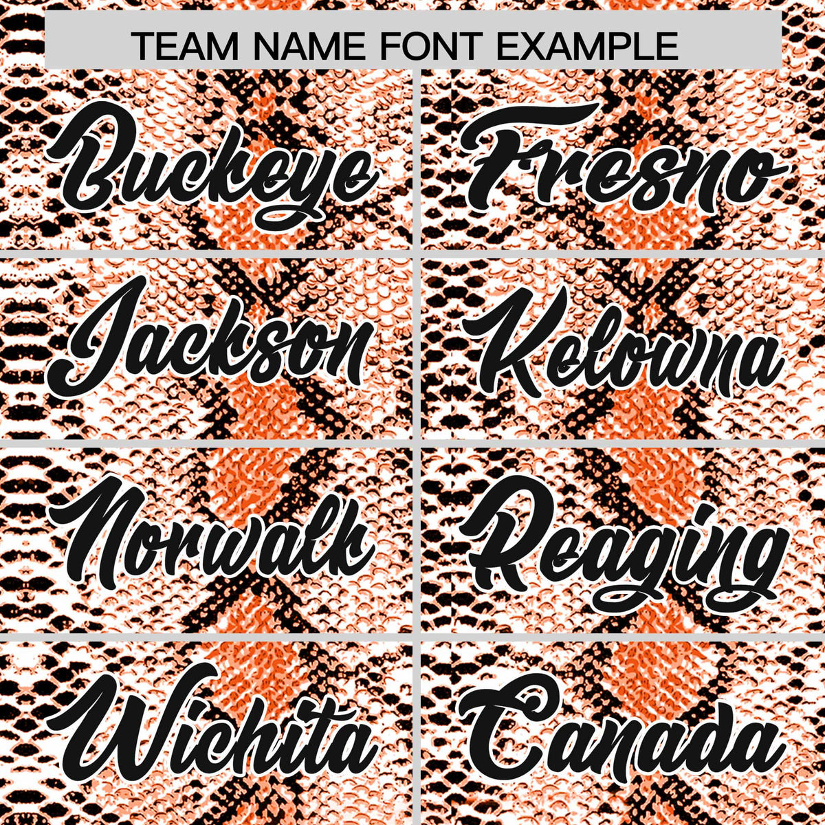 Custom Orange Snakeskin Pattern Authentic Sleeveless Baseball Jersey