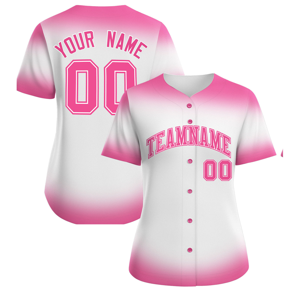 Custom White Pink Breast Cancer Awareness Month Pink Ribbon Authentic Baseball Jersey for Women