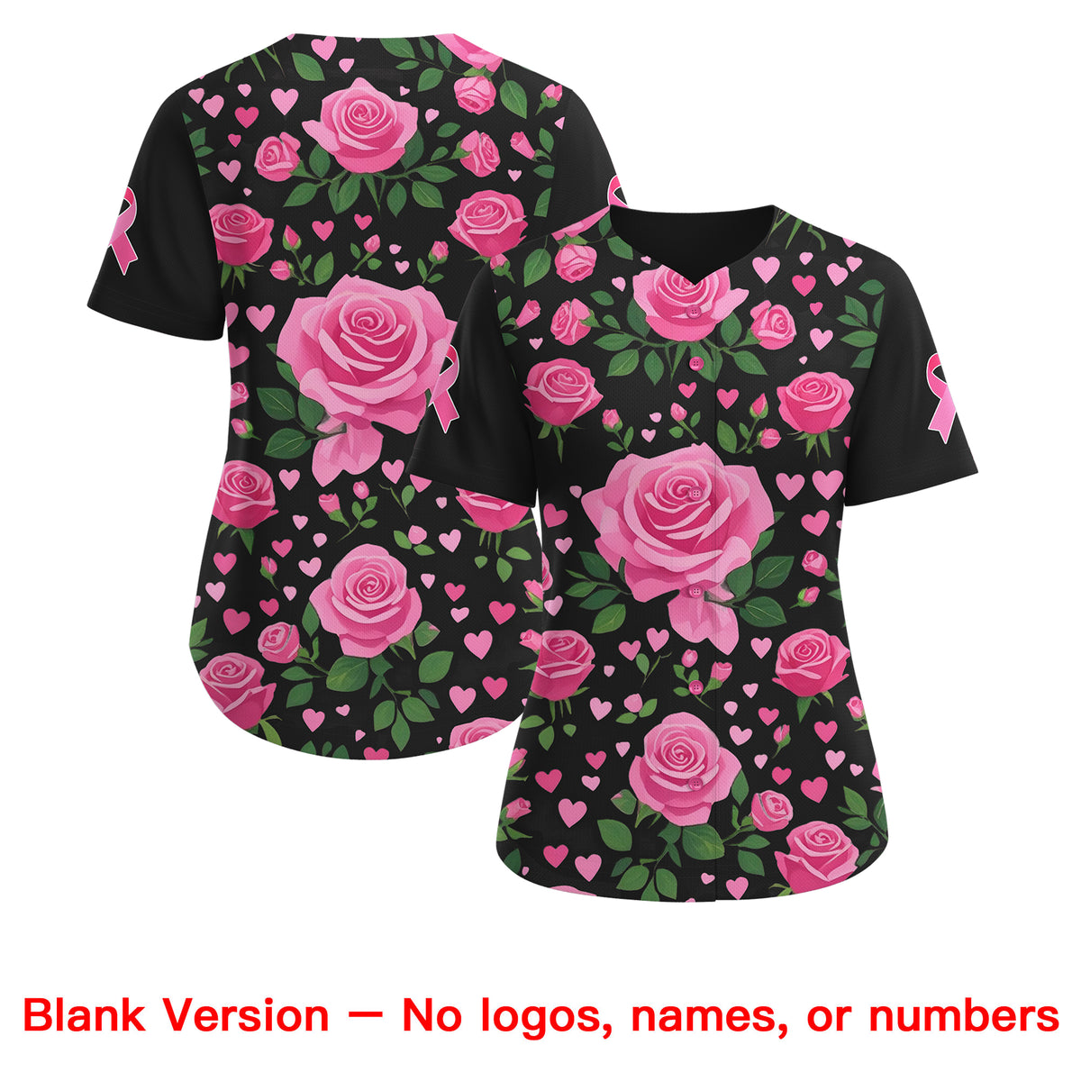Custom Black Pink Breast Cancer Awareness Month Pink Ribbon Authentic Baseball Jersey for Women| KXKSHOP