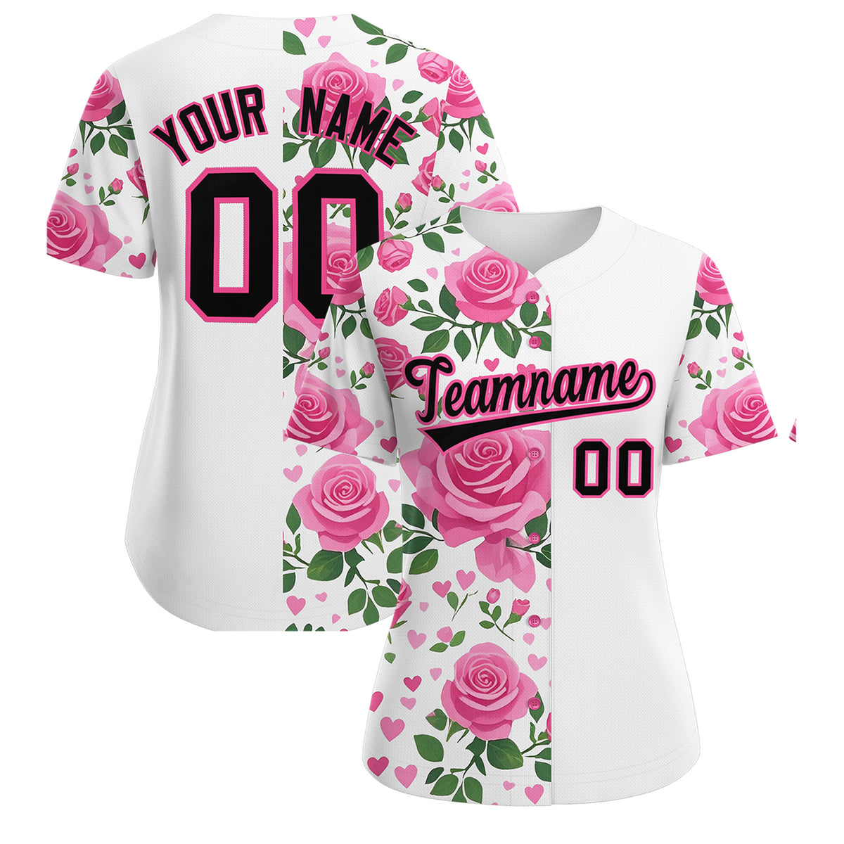 Custom White Black Breast Cancer Awareness Month Pink Ribbon Authentic Baseball Jersey for Women| KXKSHOP