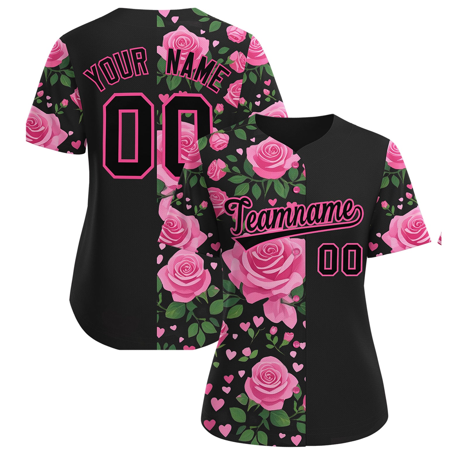 Custom Black Pink Breast Cancer Awareness Month Pink Ribbon Authentic Baseball Jersey for Women| KXKSHOP