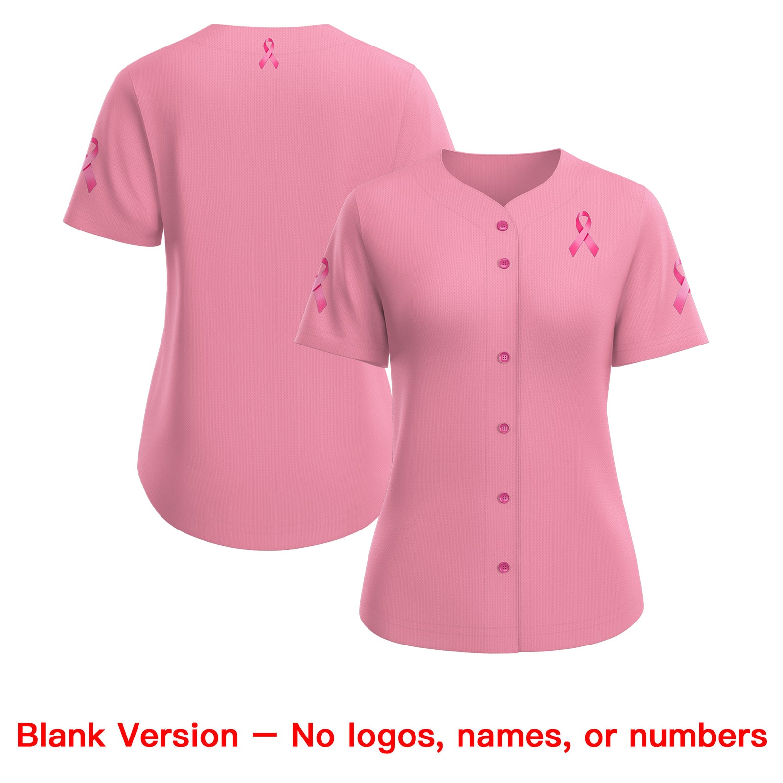 Custom Light Pink Pink Breast Cancer Awareness Month Pink Ribbon Authentic Baseball Jersey for Women| KXKSHOP