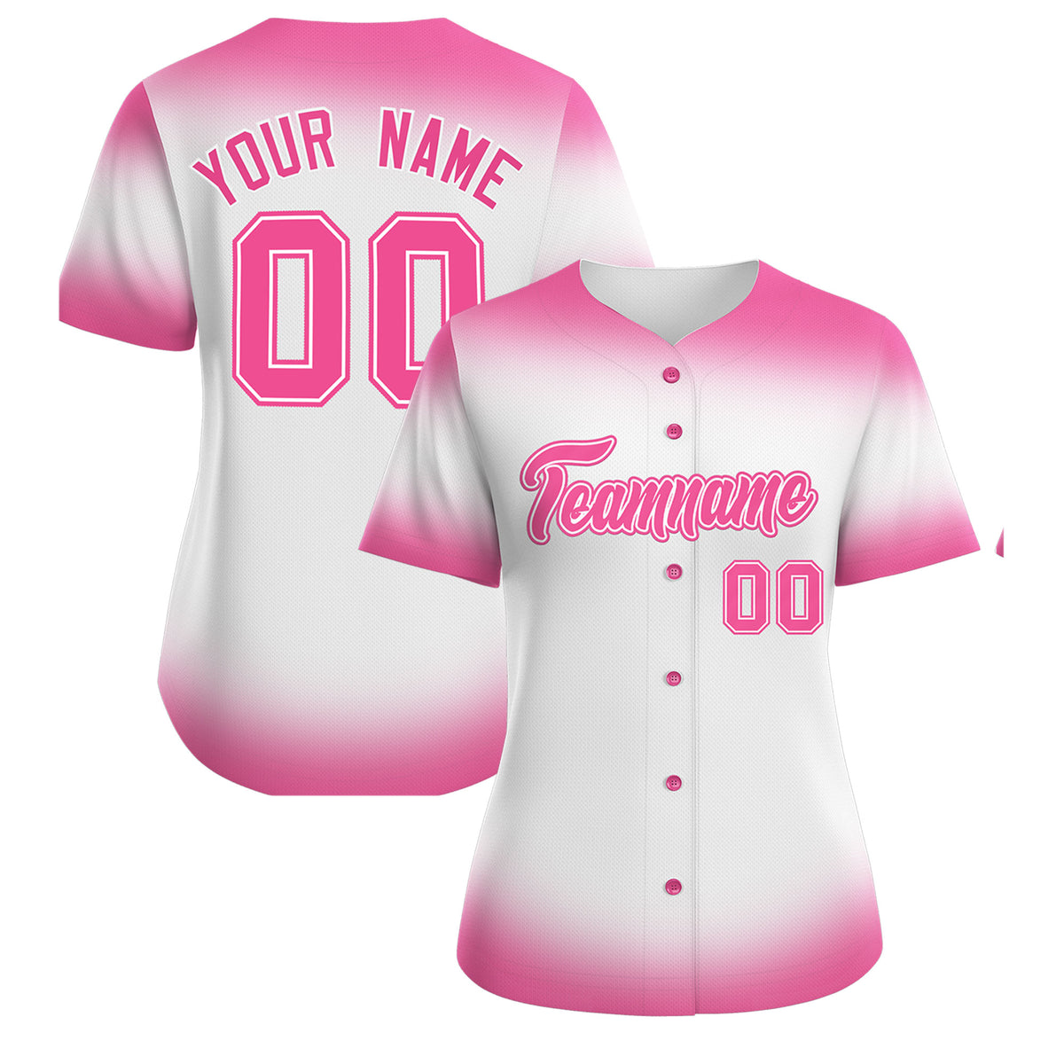 Custom White Pink Breast Cancer Awareness Month Pink Ribbon Authentic Baseball Jersey for Women