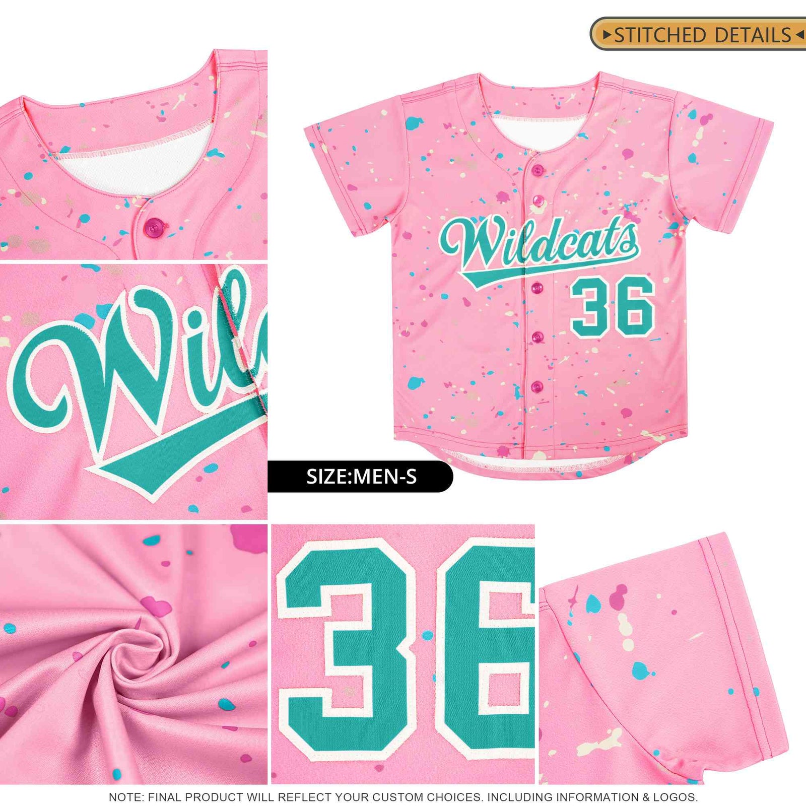 Custom Light Pink Pink Breast Cancer Awareness Month Pink Ribbon Authentic Baseball Jersey for Women