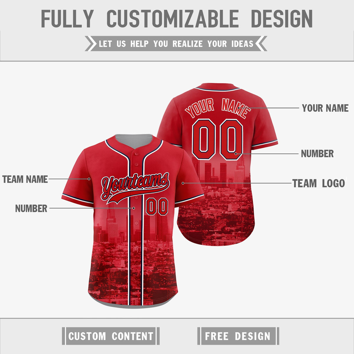 Custom Red Grey Reversible City Edition Graffiti Pattern Wrinkle-Resistant Baseball Jersey| KXKSHOP
