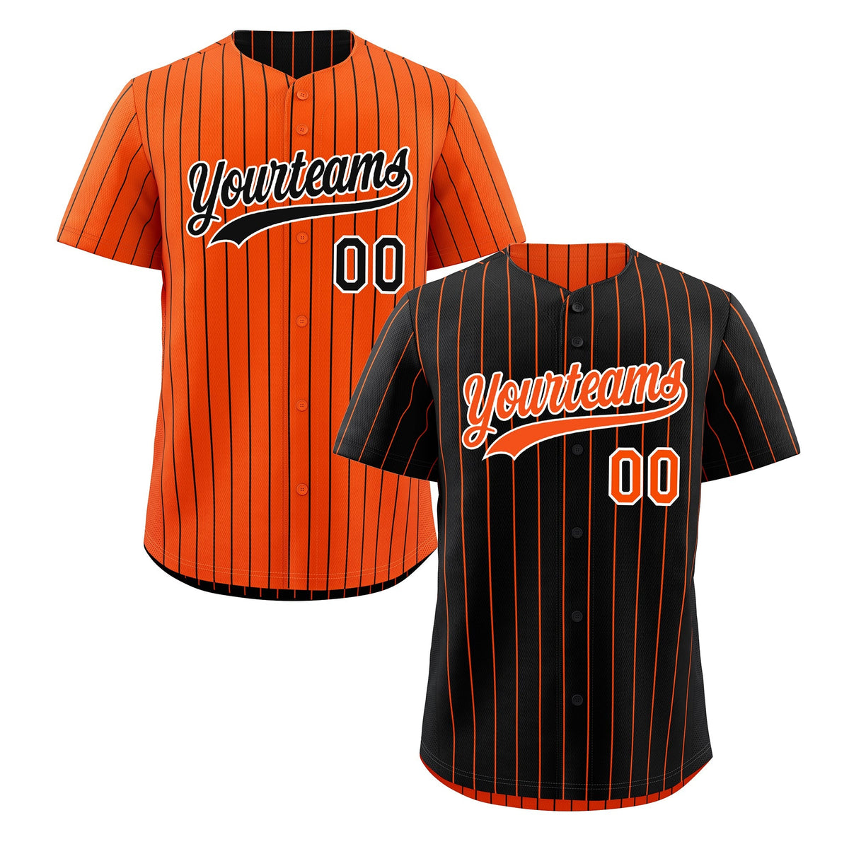 Custom Orange White Black Reversible Stripe Fashion Baseball Jersey| KXKSHOP