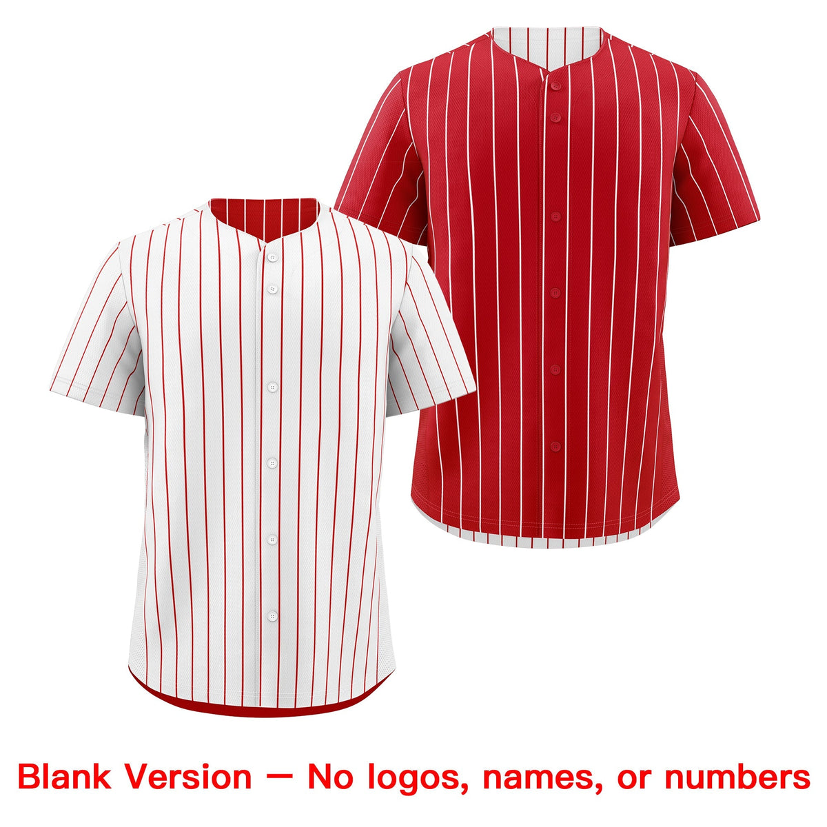 Custom Red White Reversible Stripe Fashion Baseball Jersey| KXKSHOP