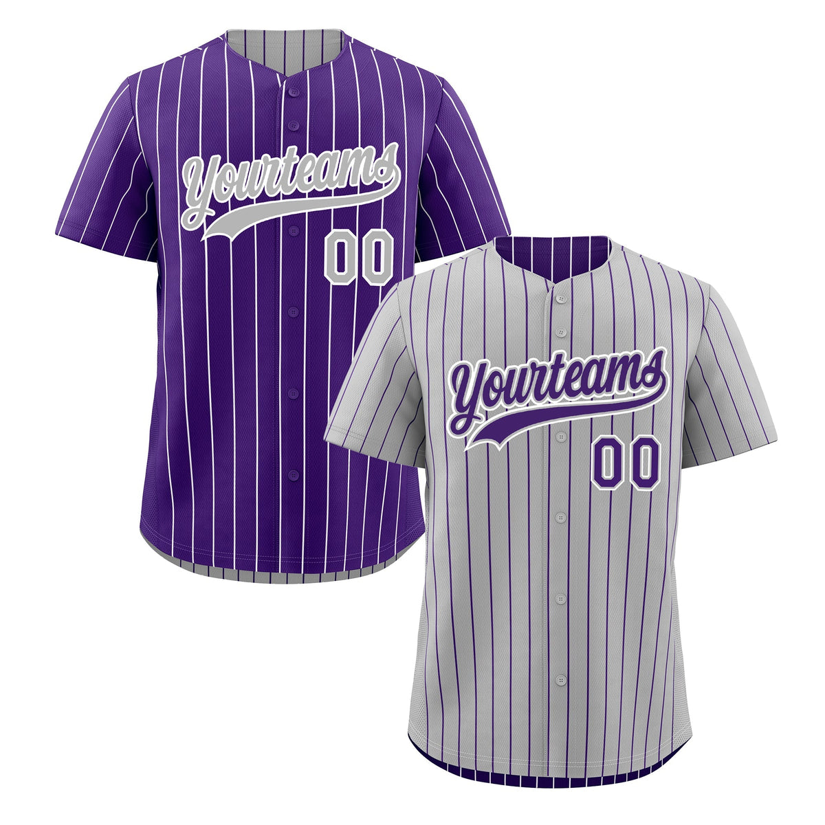 Custom Purple White Reversible Stripe Fashion Baseball Jersey| KXKSHOP