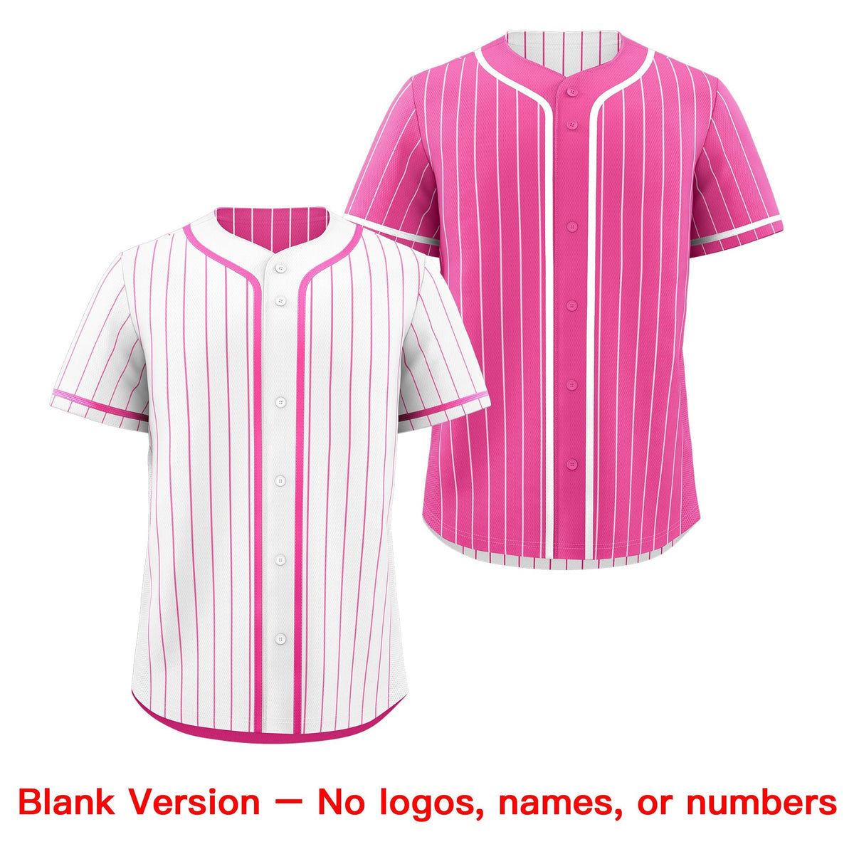 Custom Pink White Reversible Stripe Fashion Baseball Jersey| KXKSHOP