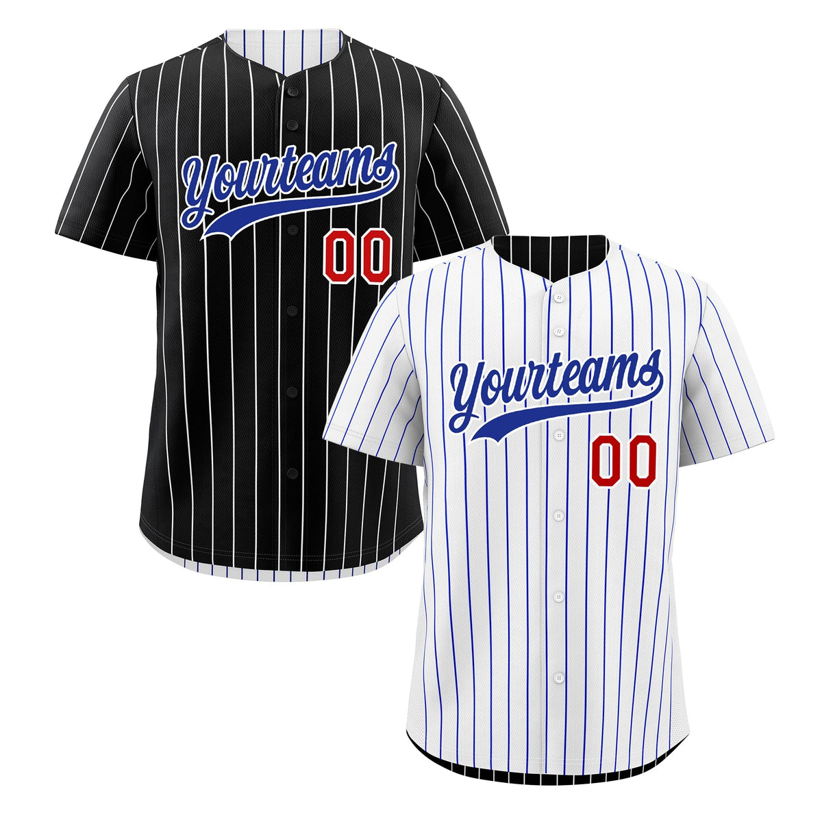 Custom Royal Blue White Reversible Stripe Fashion Baseball Jersey| KXKSHOP
