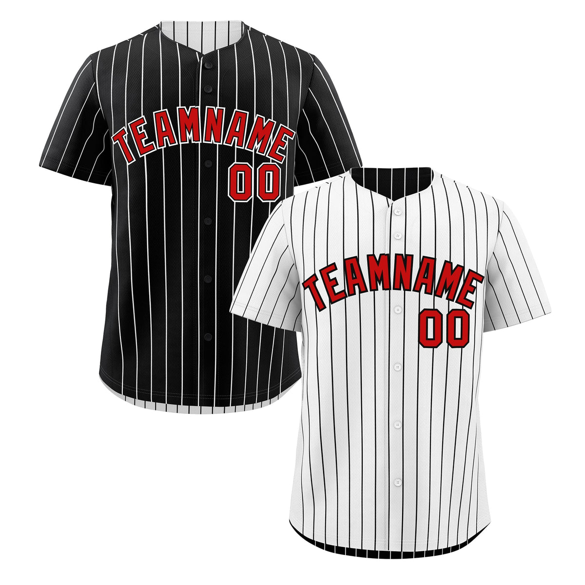 Custom Red Black White Reversible Stripe Fashion Baseball Jersey| KXKSHOP