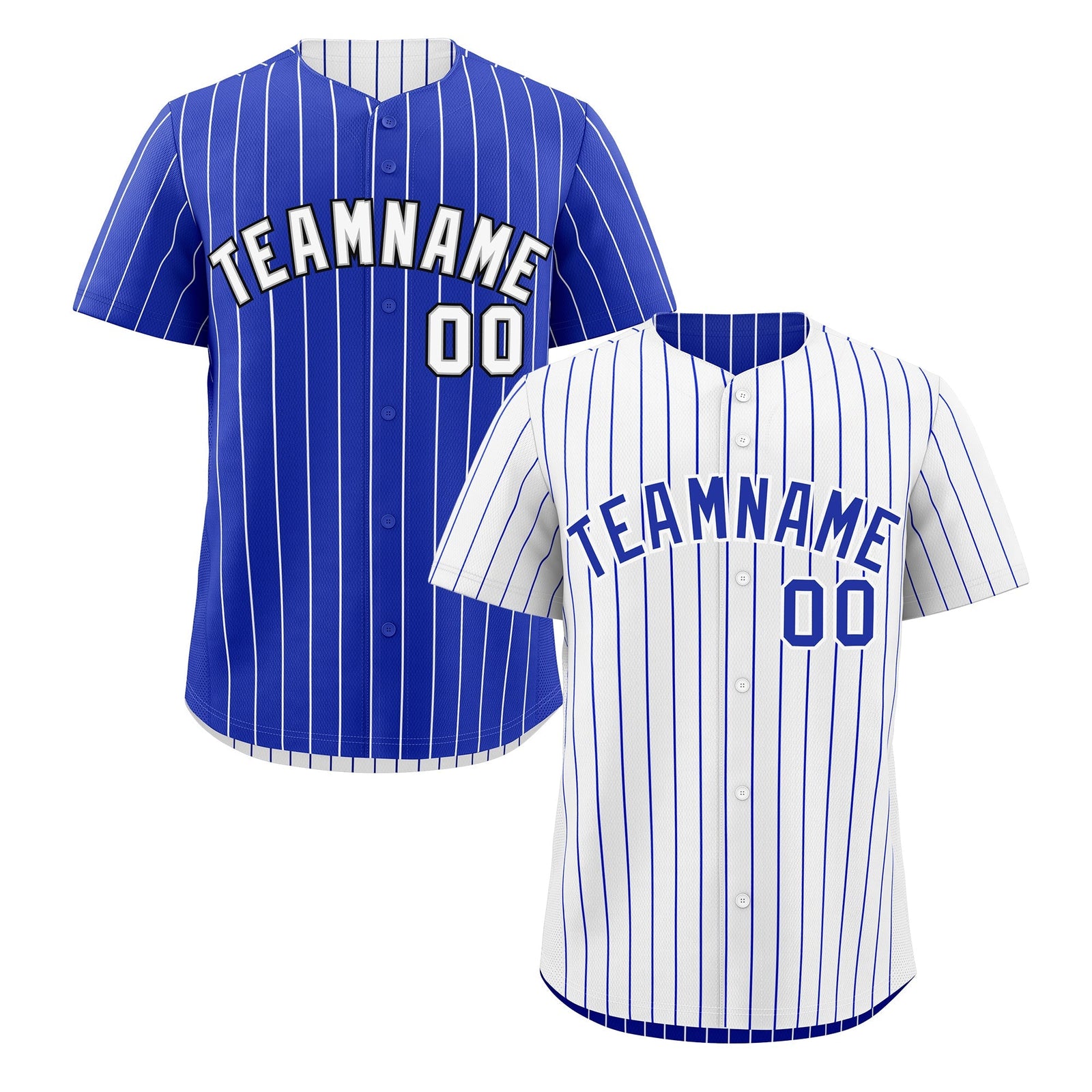 Custom Royal Blue White Black Reversible Stripe Fashion Baseball Jersey| KXKSHOP