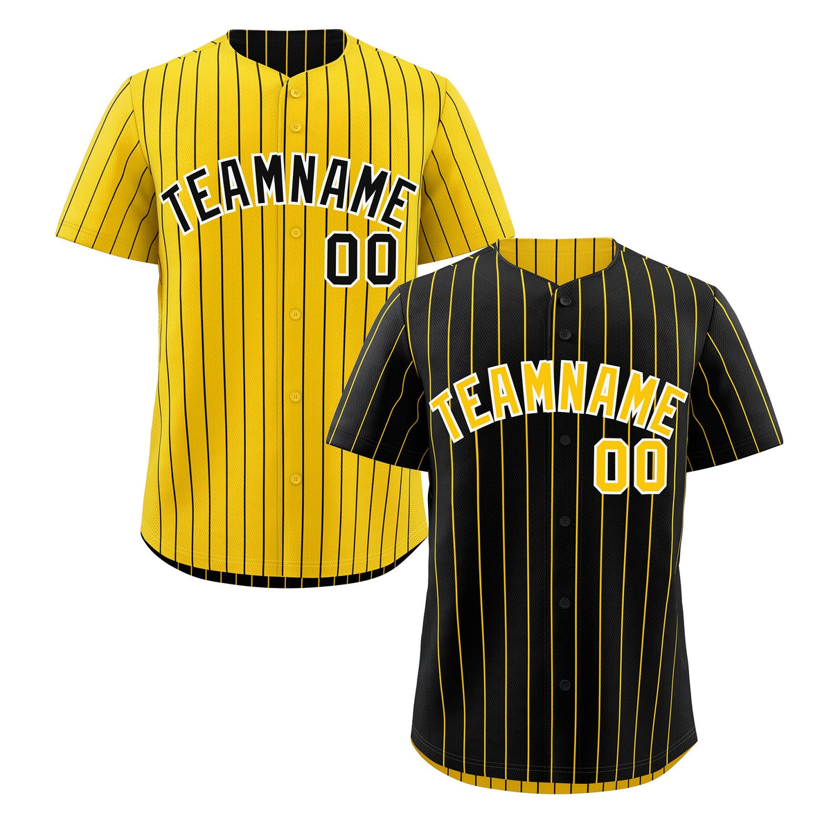 Custom Gold White Black Reversible Stripe Fashion Baseball Jersey| KXKSHOP