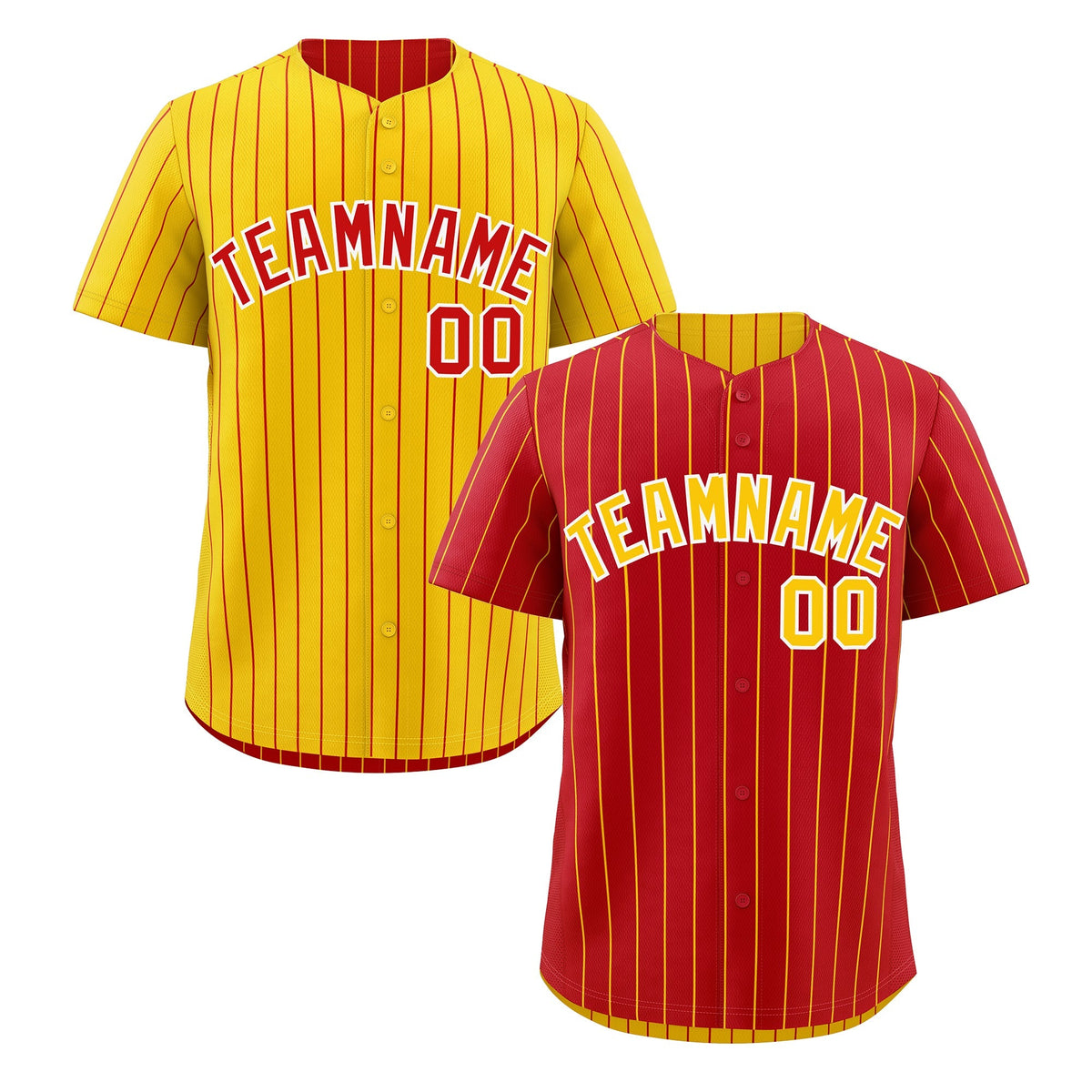 Custom Gold White Red Reversible Stripe Fashion Baseball Jersey| KXKSHOP