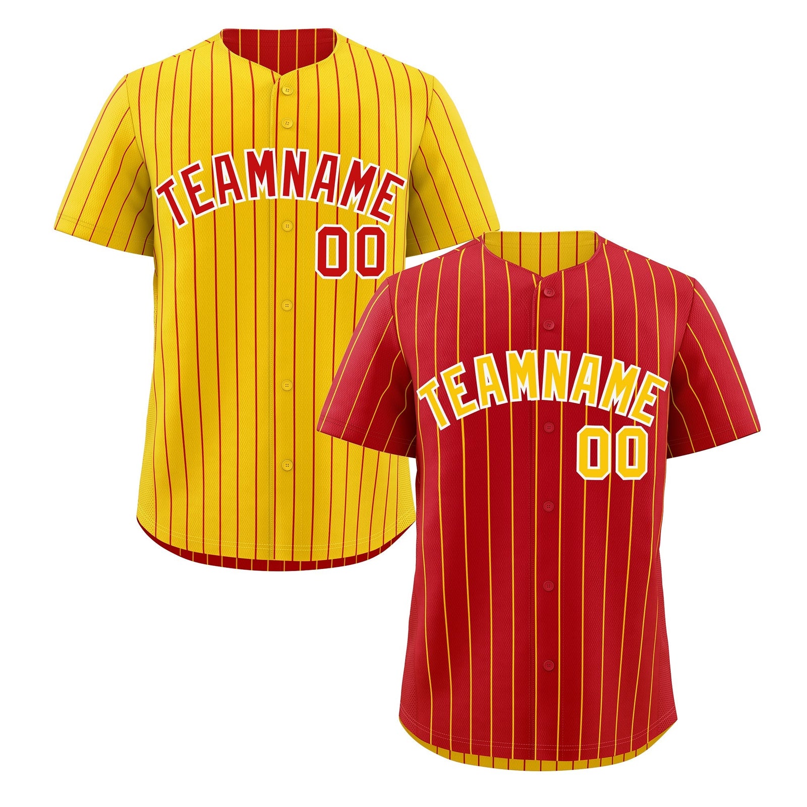 Custom Gold White Red Reversible Stripe Fashion Baseball Jersey| KXKSHOP