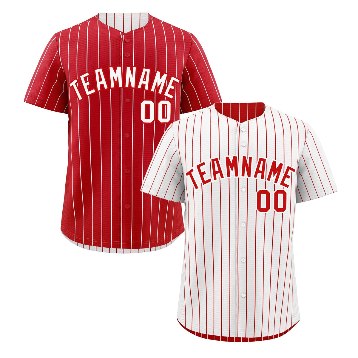 Custom Red White Reversible Stripe Fashion Baseball Jersey| KXKSHOP