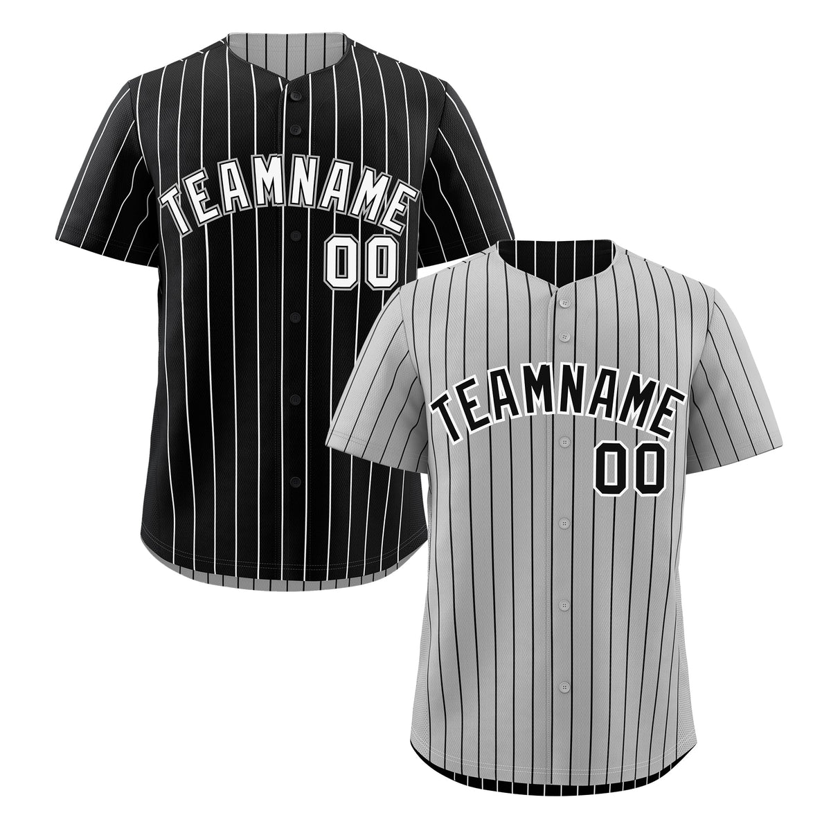 Custom Black White Reversible Stripe Fashion Baseball Jersey| KXKSHOP