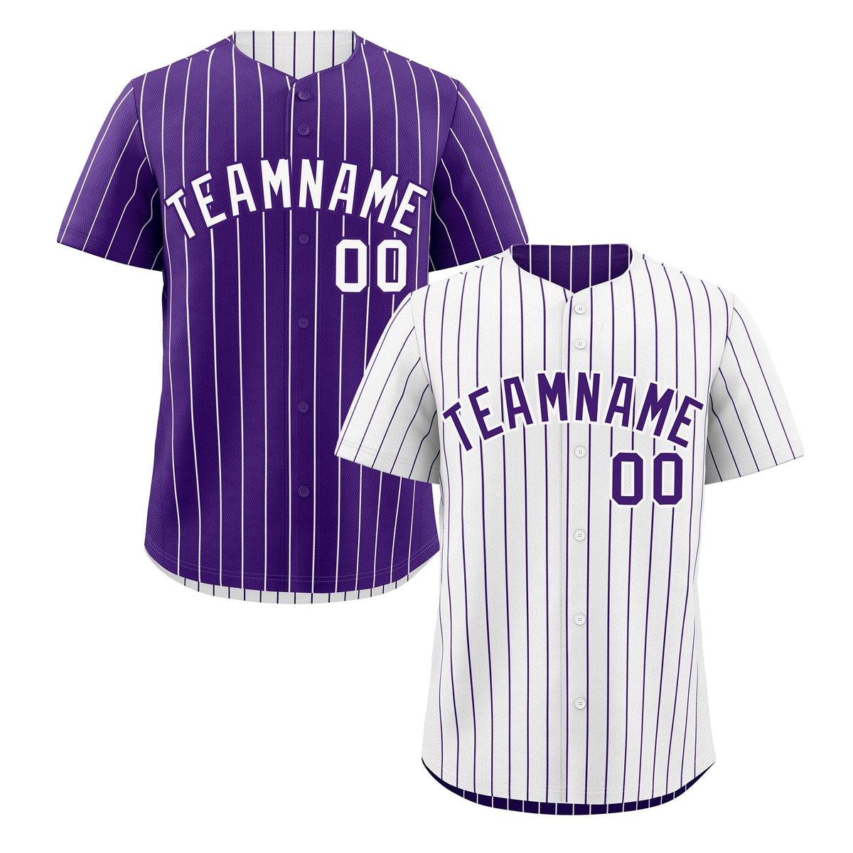 Custom Purple White Reversible Stripe Fashion Baseball Jersey| KXKSHOP