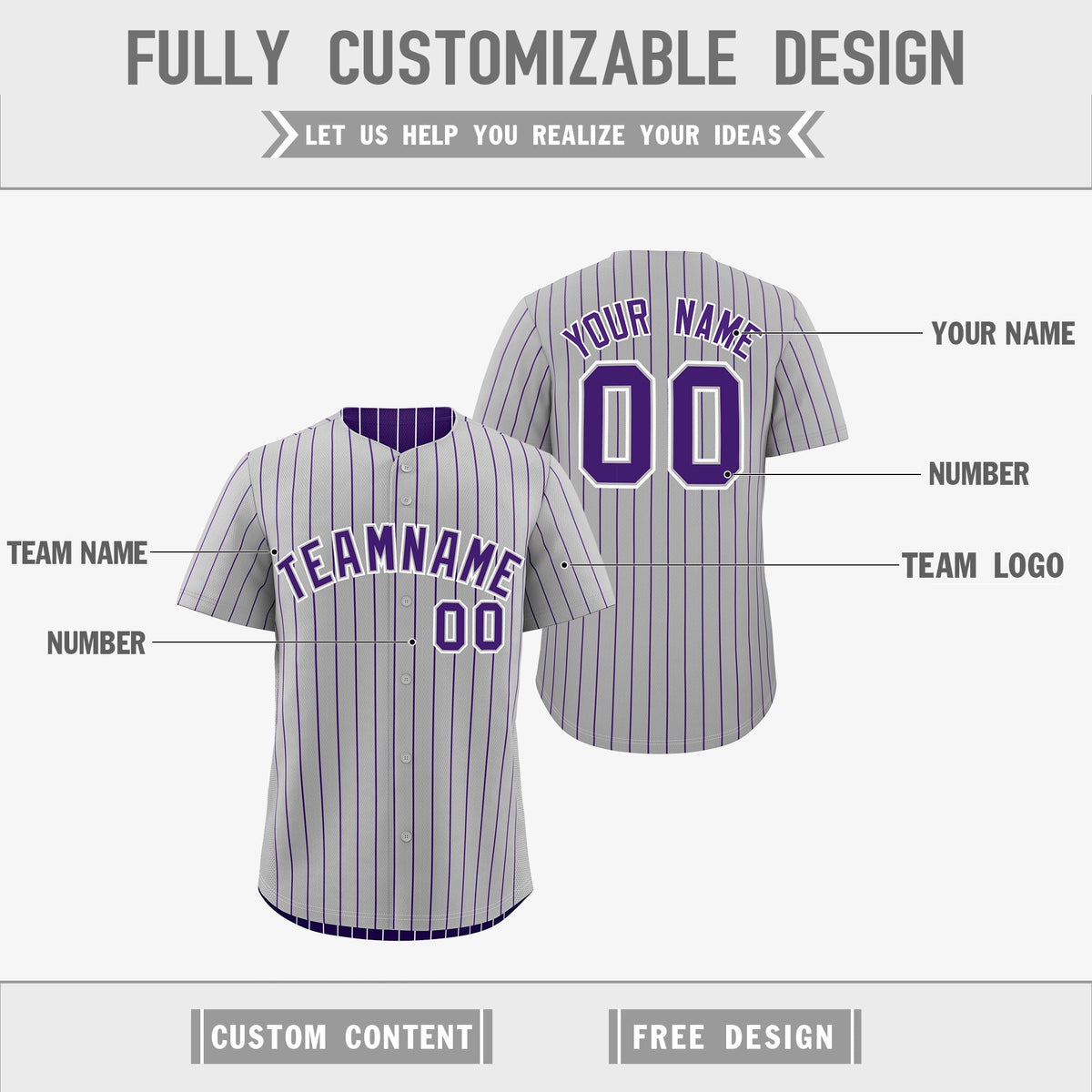 Custom Purple White Reversible Stripe Fashion Baseball Jersey| KXKSHOP