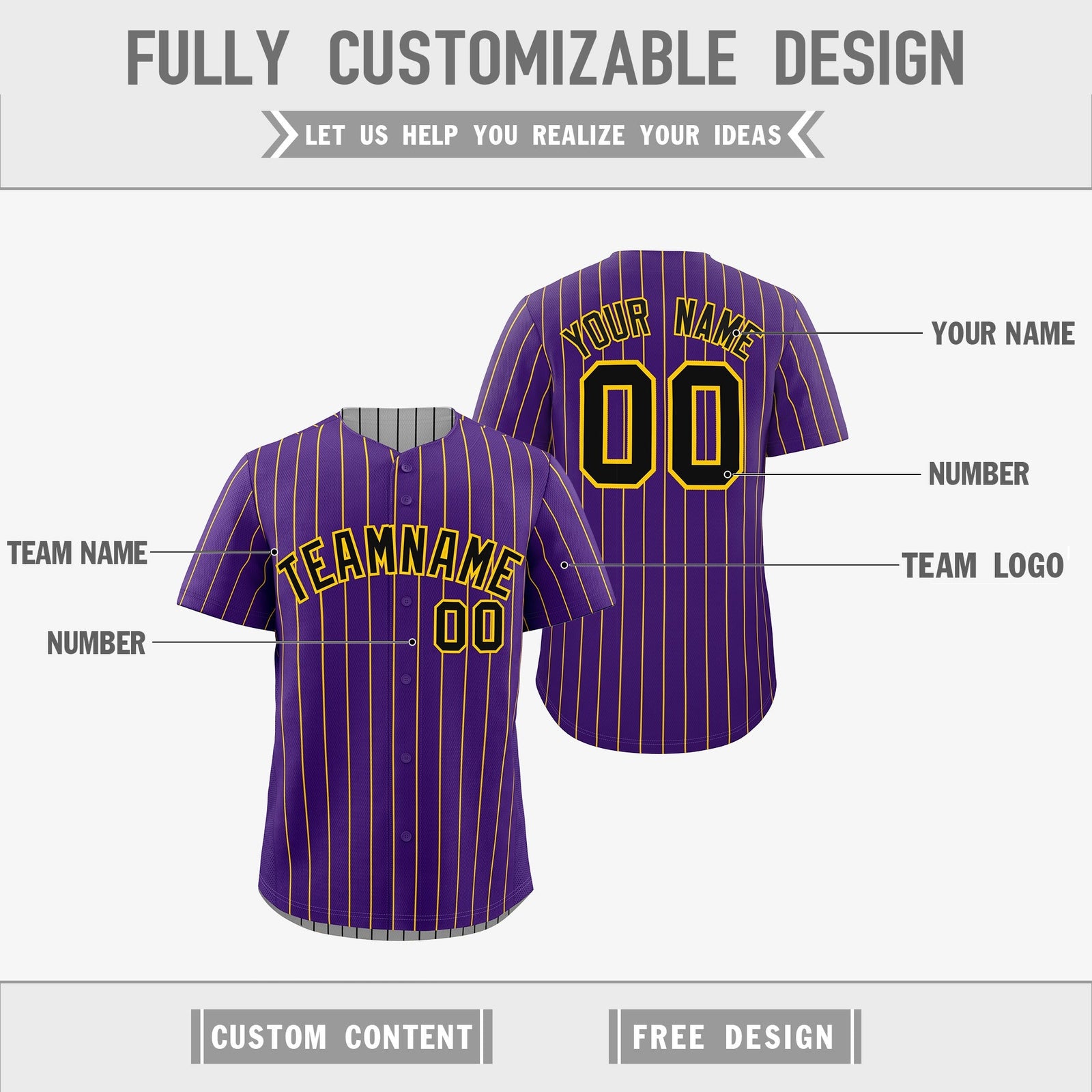 Custom Black Gold Reversible Stripe Fashion Baseball Jersey| KXKSHOP