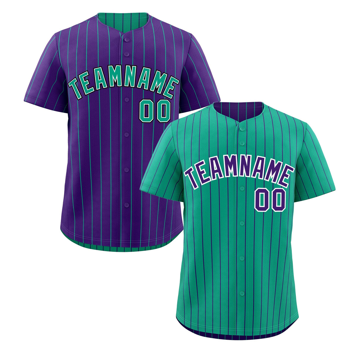 Custom Purple White Green Reversible Stripe Fashion Baseball Jersey| KXKSHOP