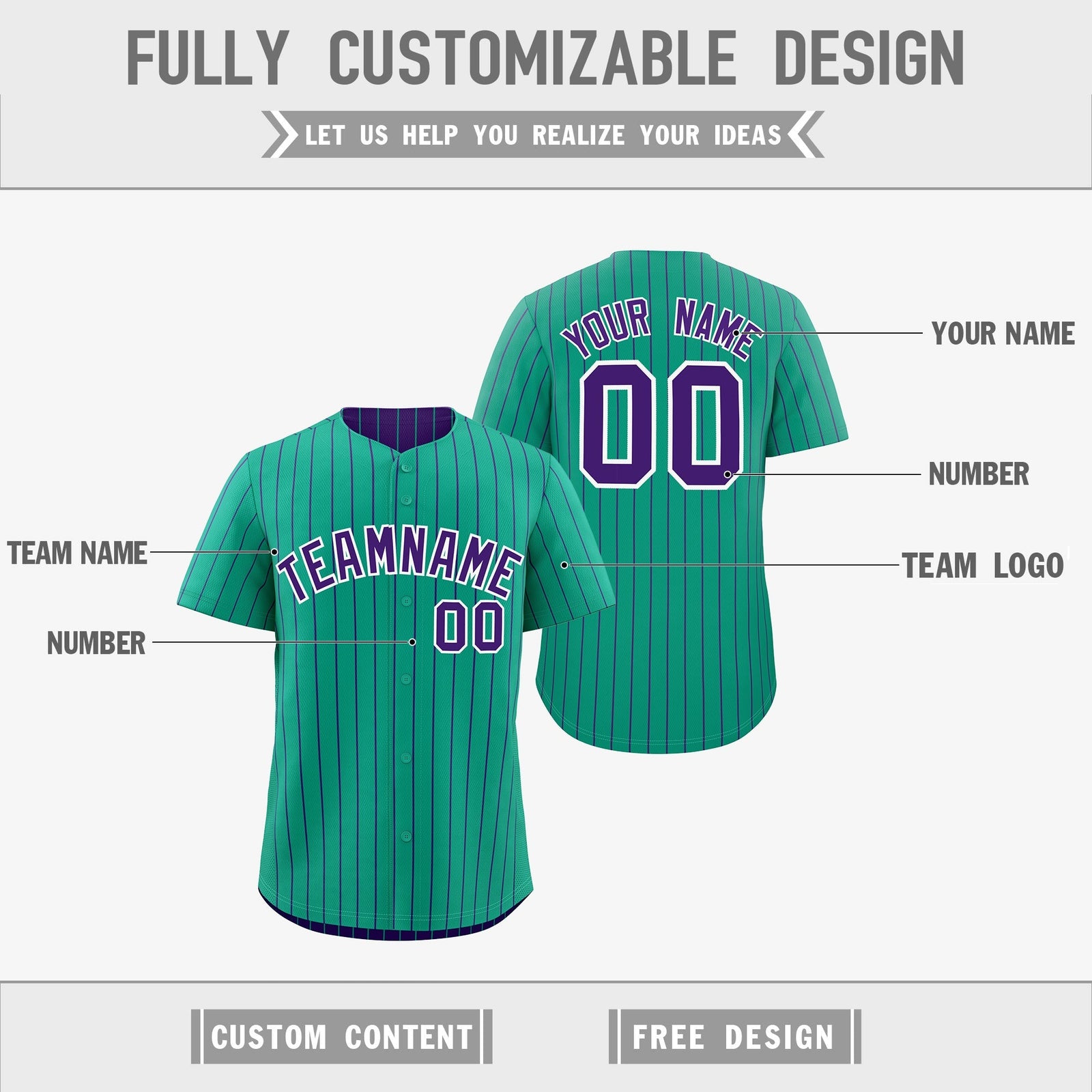 Custom Purple White Green Reversible Stripe Fashion Baseball Jersey| KXKSHOP