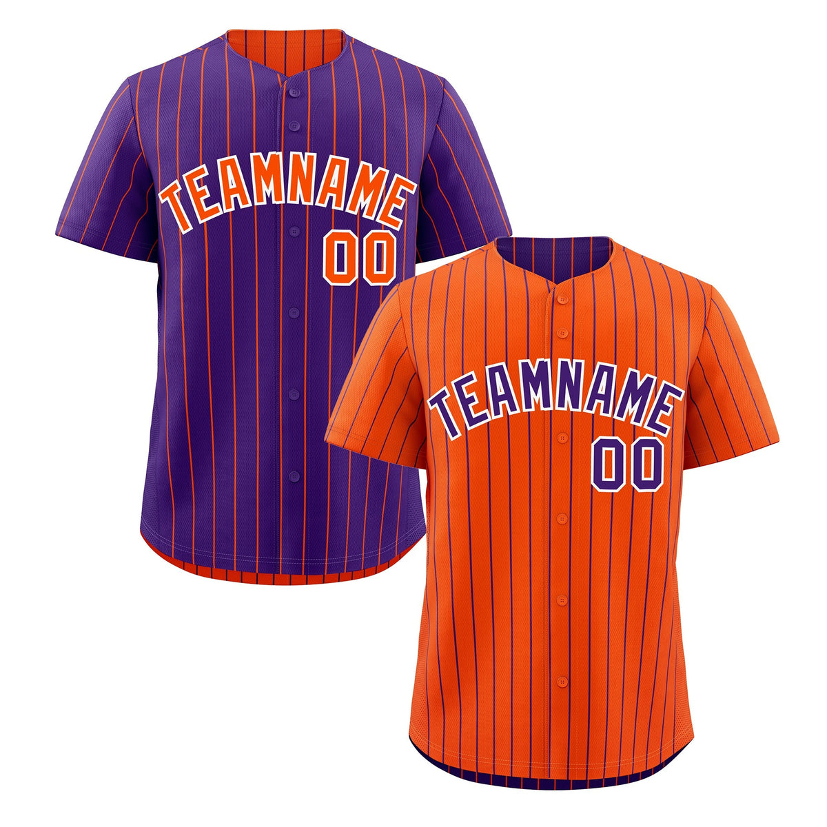 Custom Purple White Orange Reversible Stripe Fashion Baseball Jersey| KXKSHOP