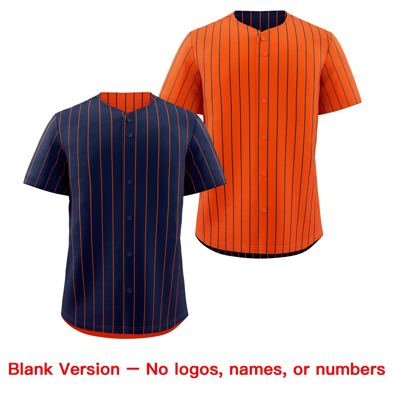 Custom Orange White Navy Reversible Stripe Fashion Baseball Jersey| KXKSHOP