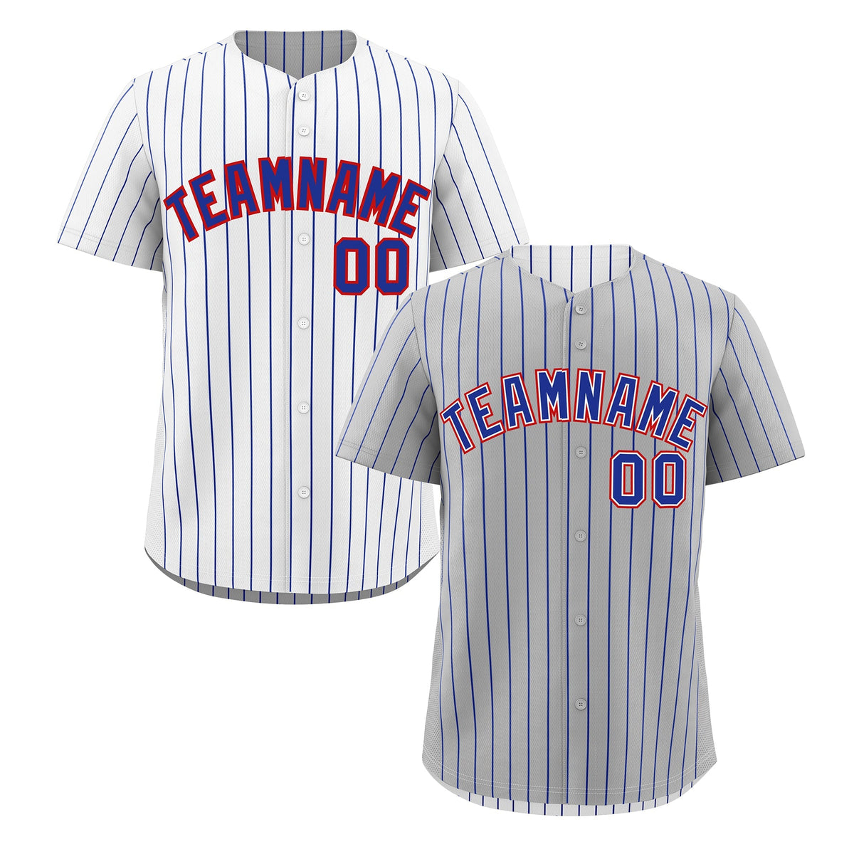 Custom Royal Blue White Red Reversible Stripe Fashion Baseball Jersey| KXKSHOP