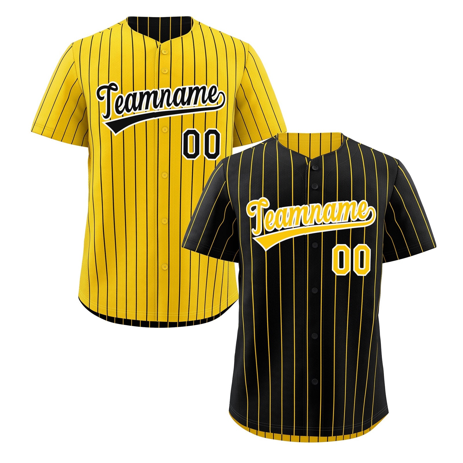 Custom Gold White Black Reversible Stripe Fashion Baseball Jersey| KXKSHOP