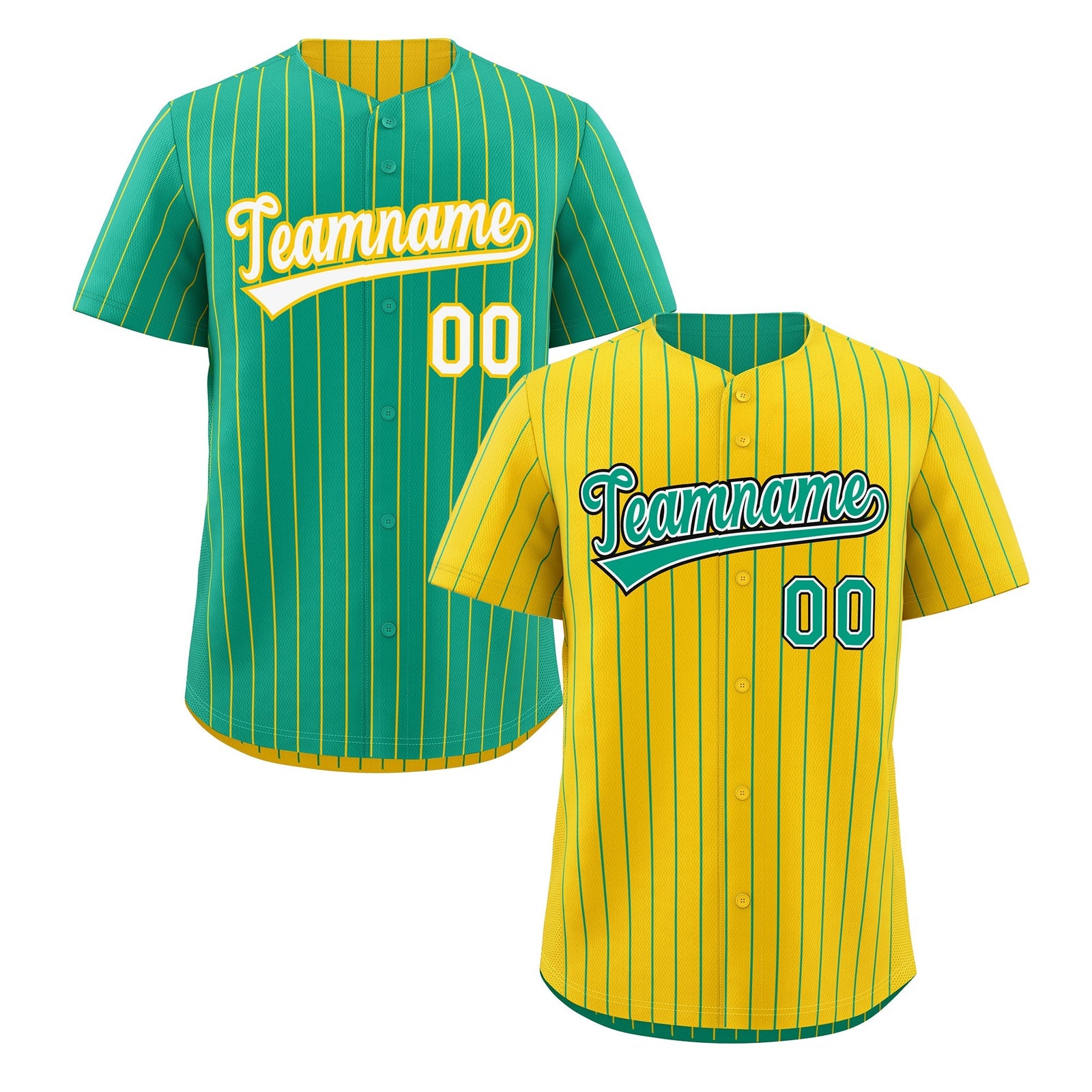 Custom Green White Black Reversible Stripe Fashion Baseball Jersey| KXKSHOP