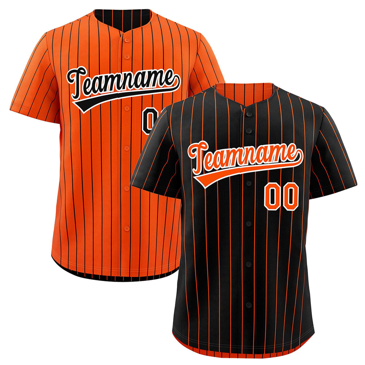 Custom Orange White Black Reversible Stripe Fashion Baseball Jersey| KXKSHOP