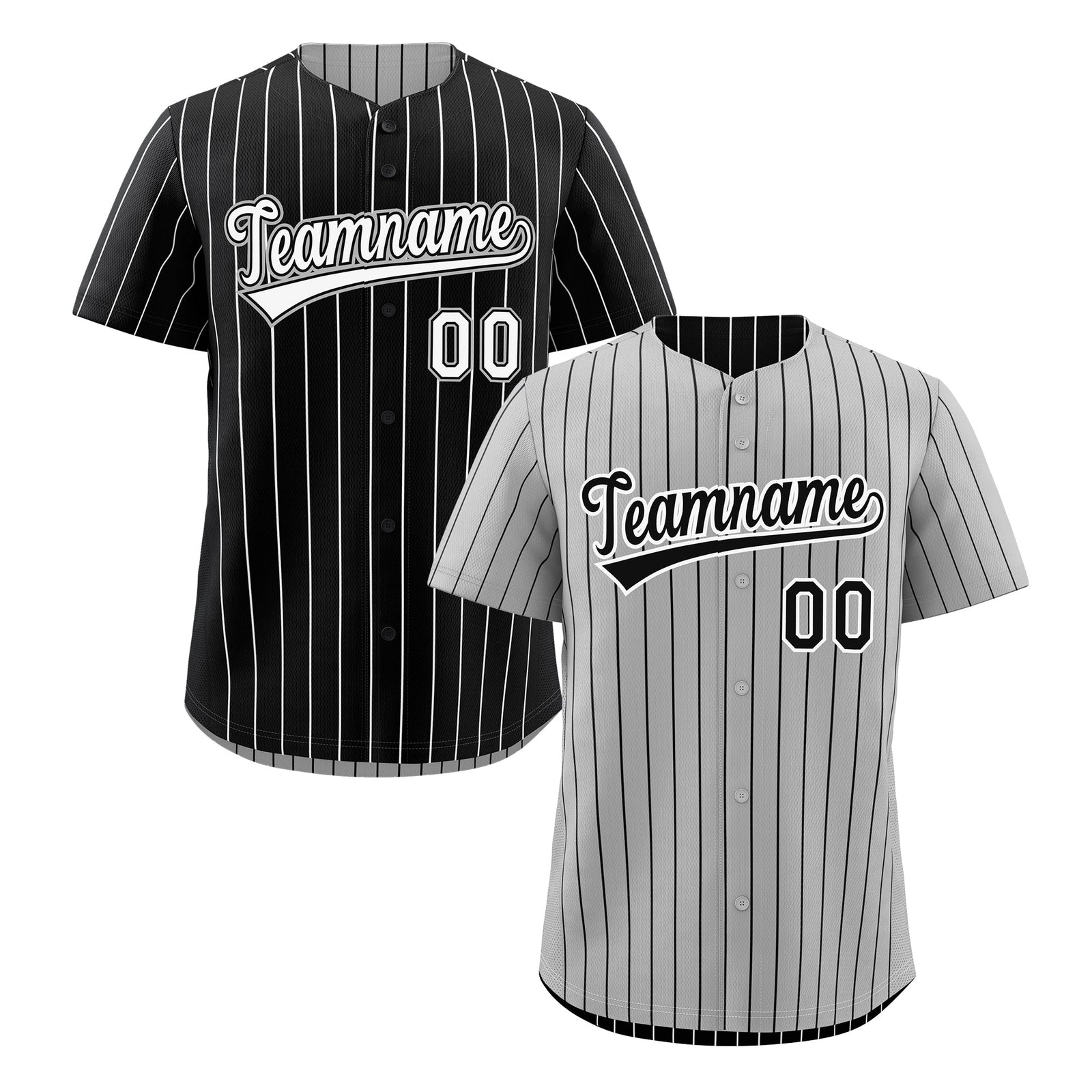 Custom Black White Reversible Stripe Fashion Baseball Jersey| KXKSHOP